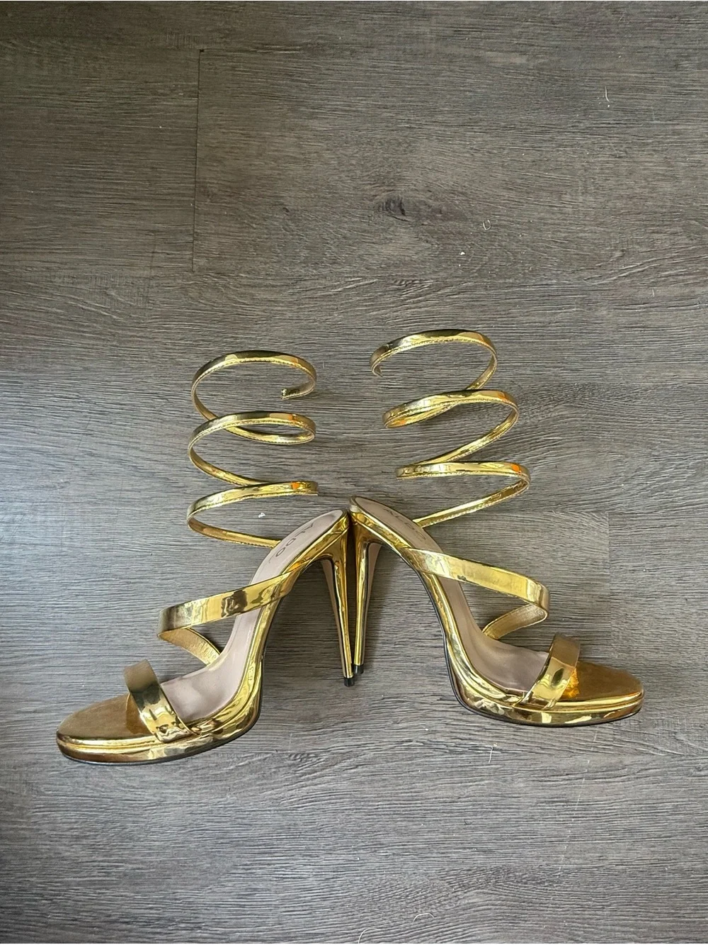 ALDO Gold Spiral-Strap High Heel Sandals